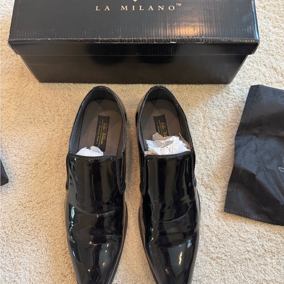 La Milano Men\'s Bart Patent Black Loafers main image 4